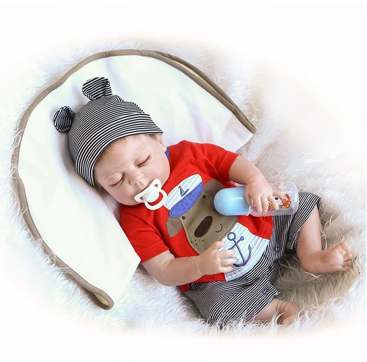 49CM Bebes Reborn Dolls Realistic Soft Full Body Silicone