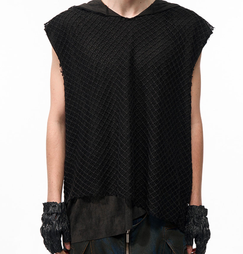 Niche Real Two Pieces Hooded Hollow Vest