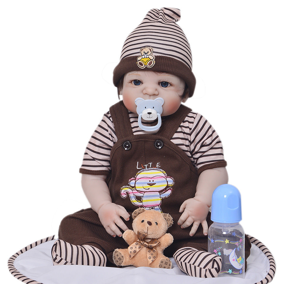 Full Silicone Rebirth Doll Simulation Baby 55cm Boy Can Enter The Water