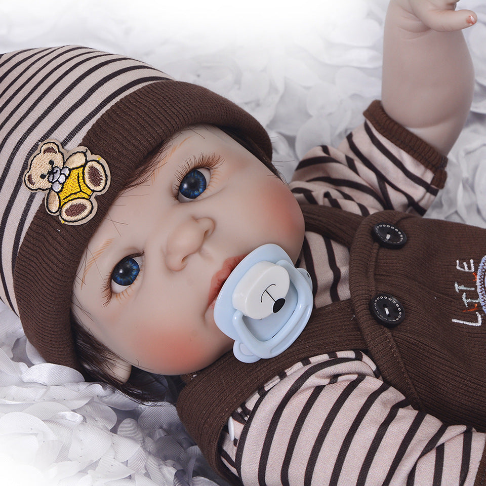 Full Silicone Rebirth Doll Simulation Baby 55cm Boy Can Enter The Water