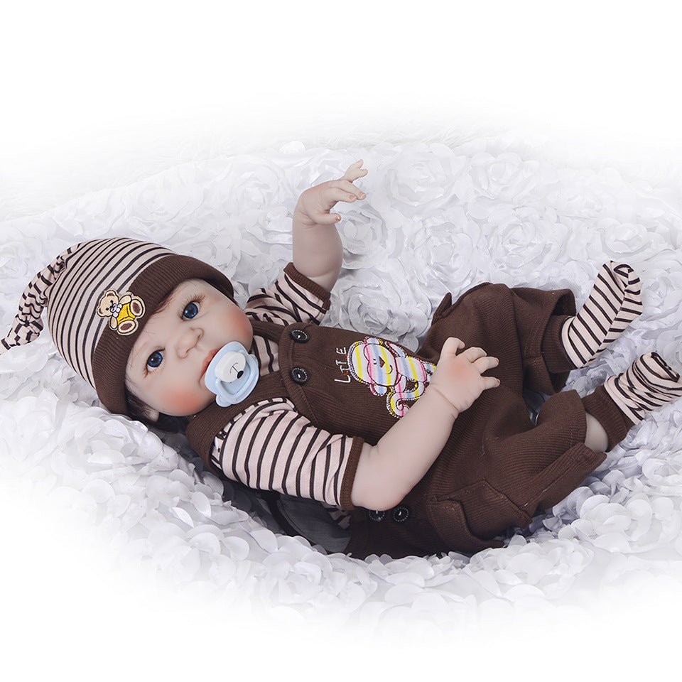 Full Silicone Rebirth Doll Simulation Baby 55cm Boy Can Enter The Water