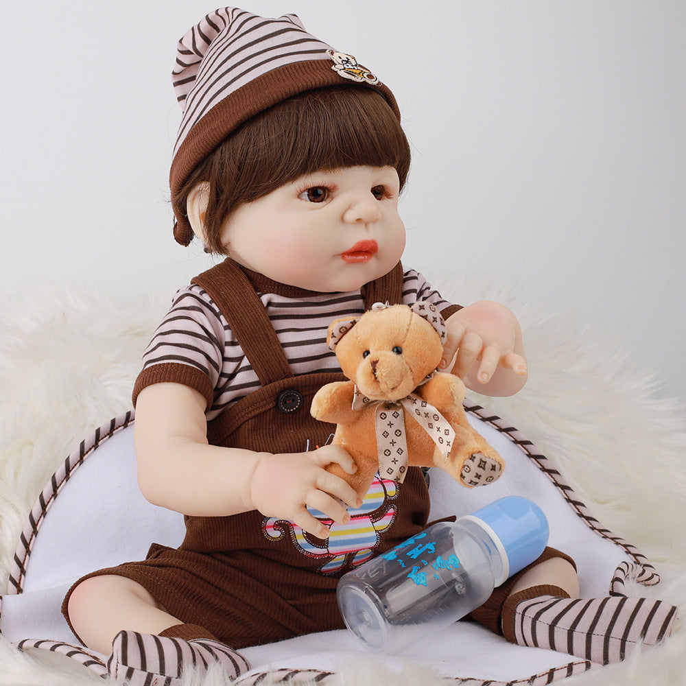 Full Silicone Rebirth Doll Simulation Baby 55cm Boy Can Enter The Water