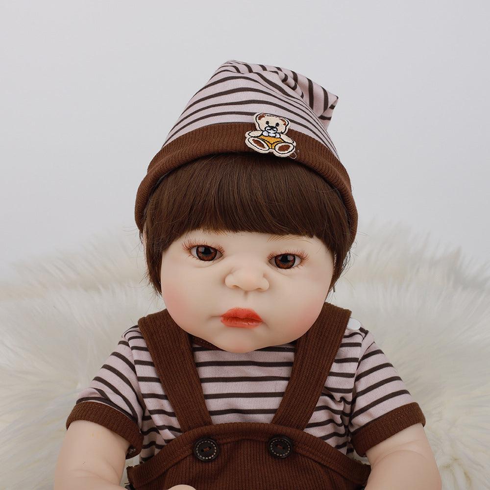 Full Silicone Rebirth Doll Simulation Baby 55cm Boy Can Enter The Water