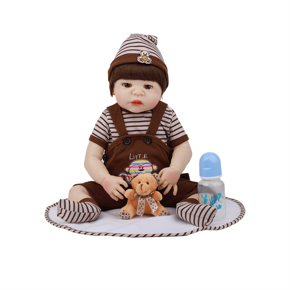 Full Silicone Rebirth Doll Simulation Baby 55cm Boy Can Enter The Water