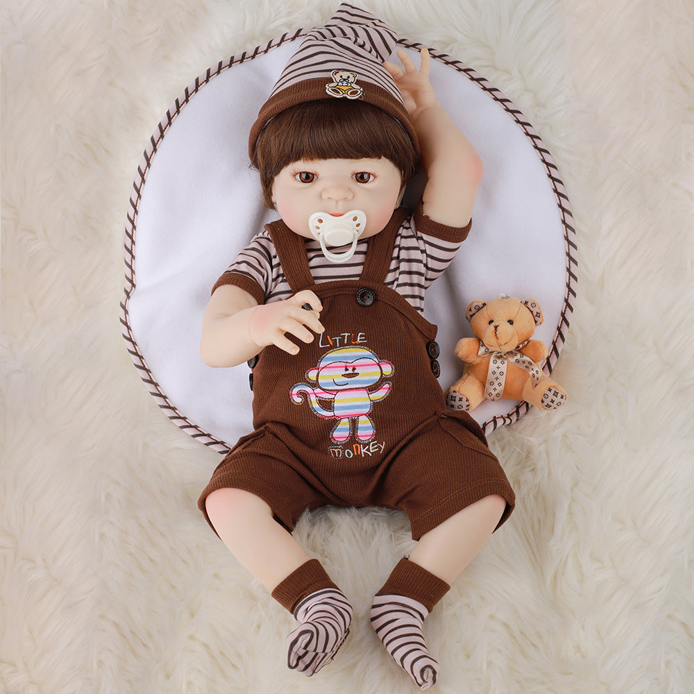 Full Silicone Rebirth Doll Simulation Baby 55cm Boy Can Enter The Water