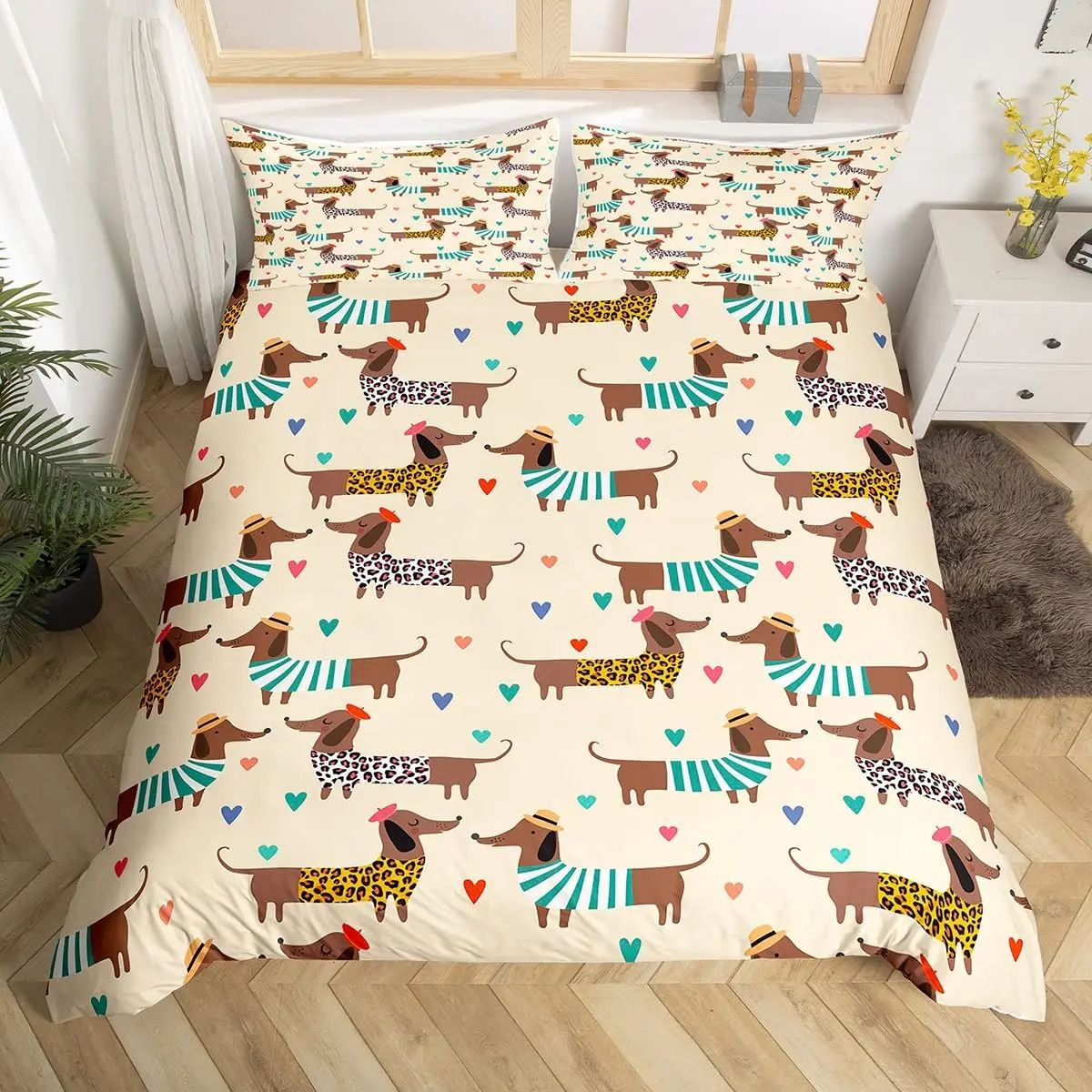 Cartoon Bedding Cute Animal Print Bedding Set