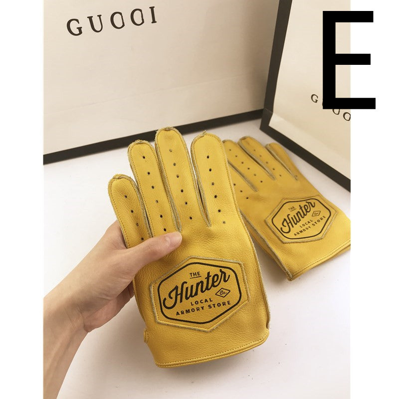 Real Cowhide Wear-resistant Cycling Fitness Breathable Gloves