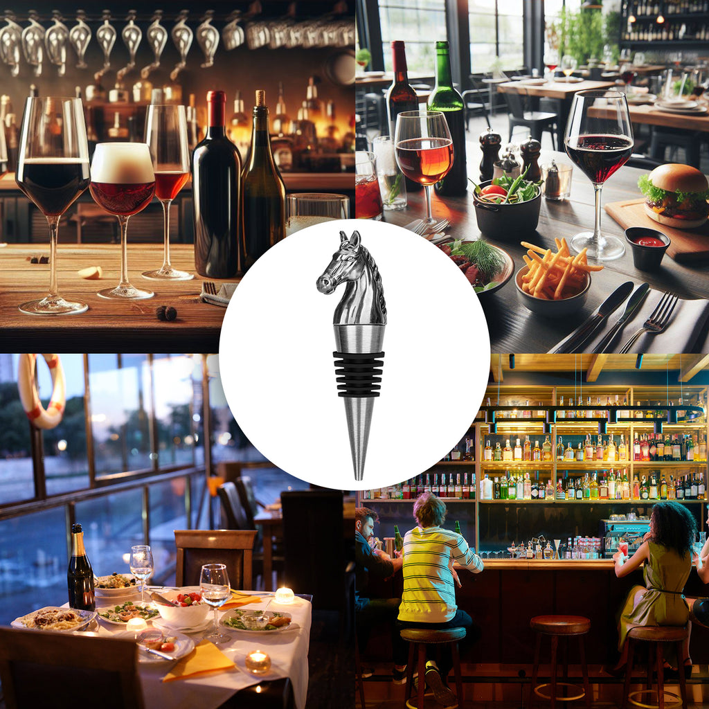 Luxury Horse Head Wine Bottle Stopper Animal-shaped Wine Stopper For Preserving Red Wine, A Kitchen Storage Gift, A Birthday Gift For Universal Wine Preservation Supplies.