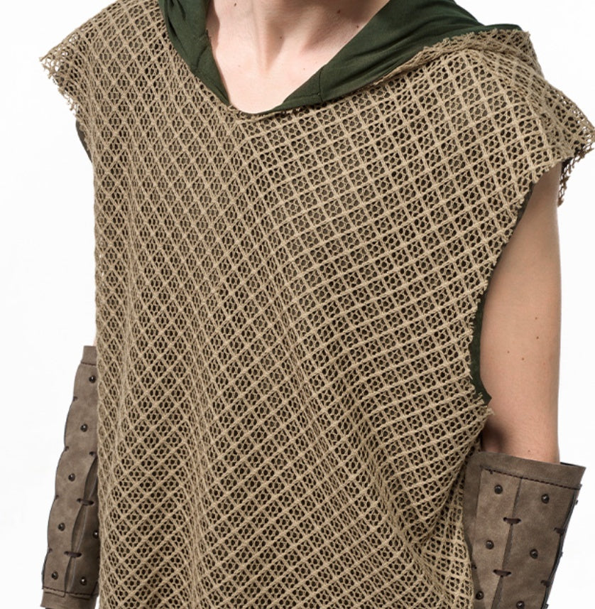 Niche Real Two Pieces Hooded Hollow Vest