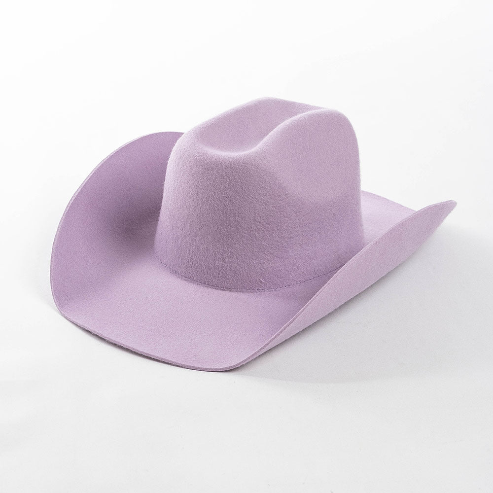 Fashion Casual Curling Wool Felt Cowboy Hat