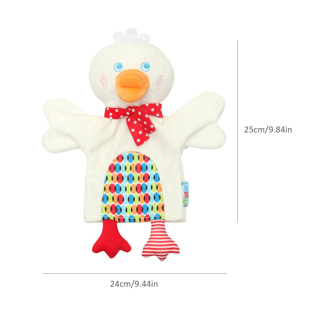 Cute cartoon animal hand puppet Monkey frog duck Plush toy doll baby Comforting towel