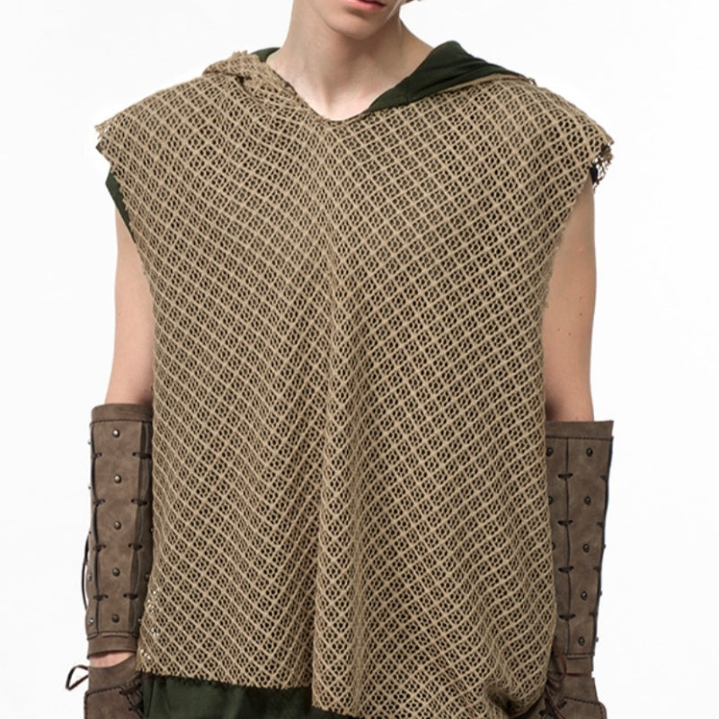 Niche Real Two Pieces Hooded Hollow Vest