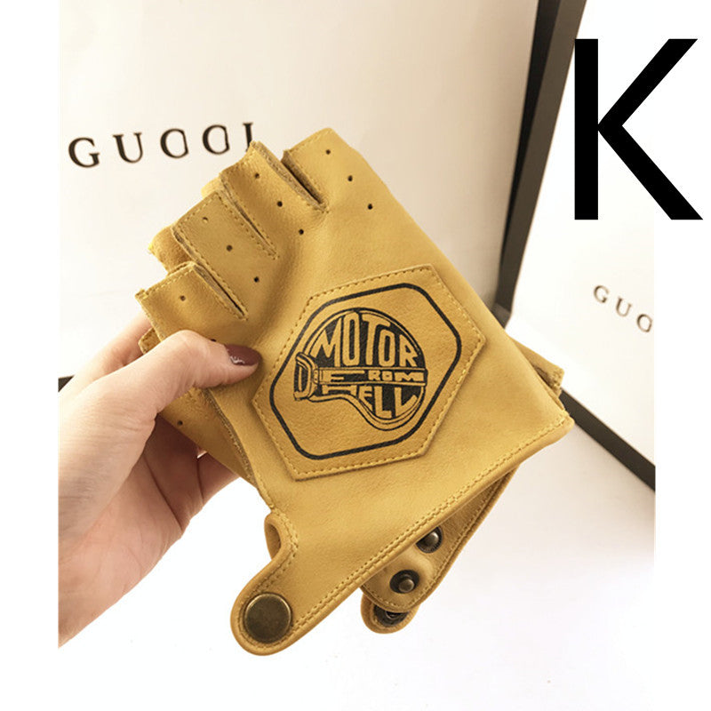 Real Cowhide Wear-resistant Cycling Fitness Breathable Gloves