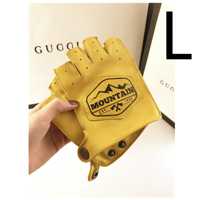 Real Cowhide Wear-resistant Cycling Fitness Breathable Gloves