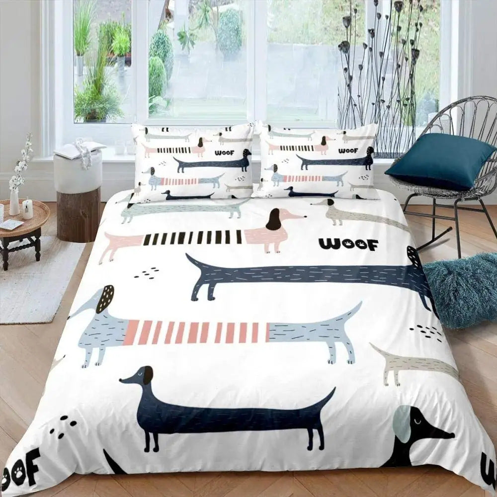 Cartoon Bedding Cute Animal Print Bedding Set
