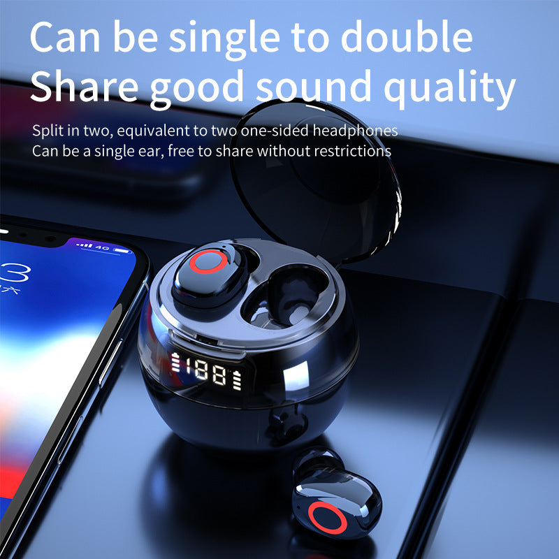 J12 Real Wireless TWS Bluetooth Headset Three Real Power Display Cute Ball Shape