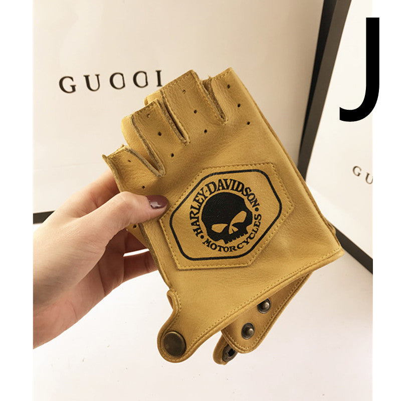 Real Cowhide Wear-resistant Cycling Fitness Breathable Gloves