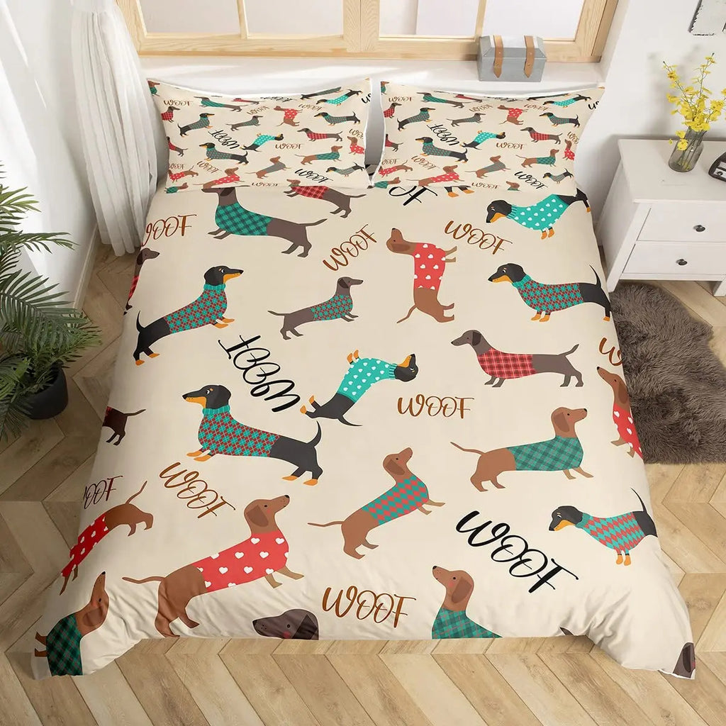 Cartoon Bedding Cute Animal Print Bedding Set