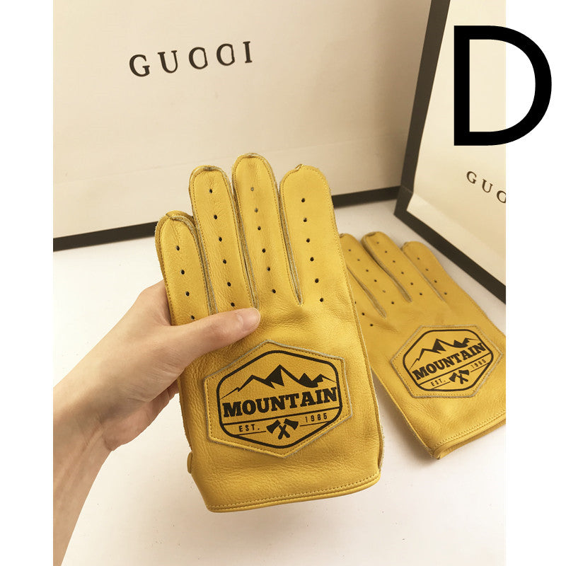 Real Cowhide Wear-resistant Cycling Fitness Breathable Gloves