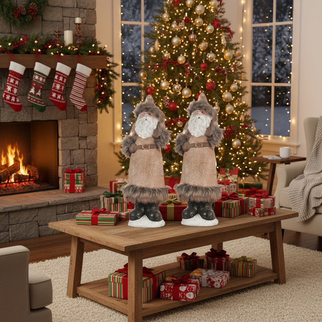 2PCS Set Christmas Gnome Table Decorations 4.3x3.9x14in Holiday Centerpieces For Parties And Gifts Whimsical Festive Desktop Ornaments For Home Decor