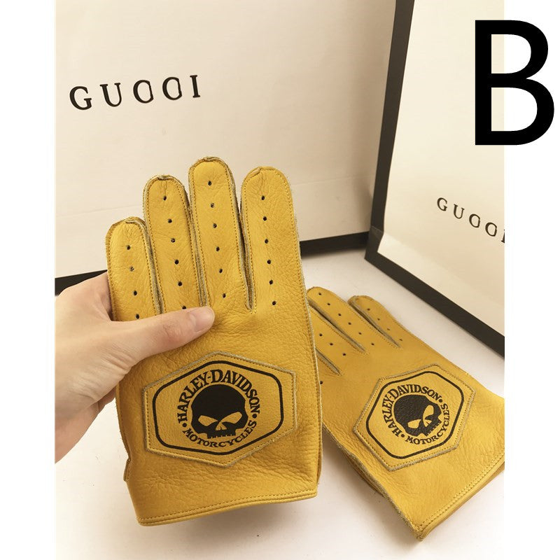 Real Cowhide Wear-resistant Cycling Fitness Breathable Gloves