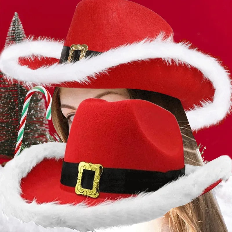 Christmas Led Colored Lamp Santa Cowboy Hat