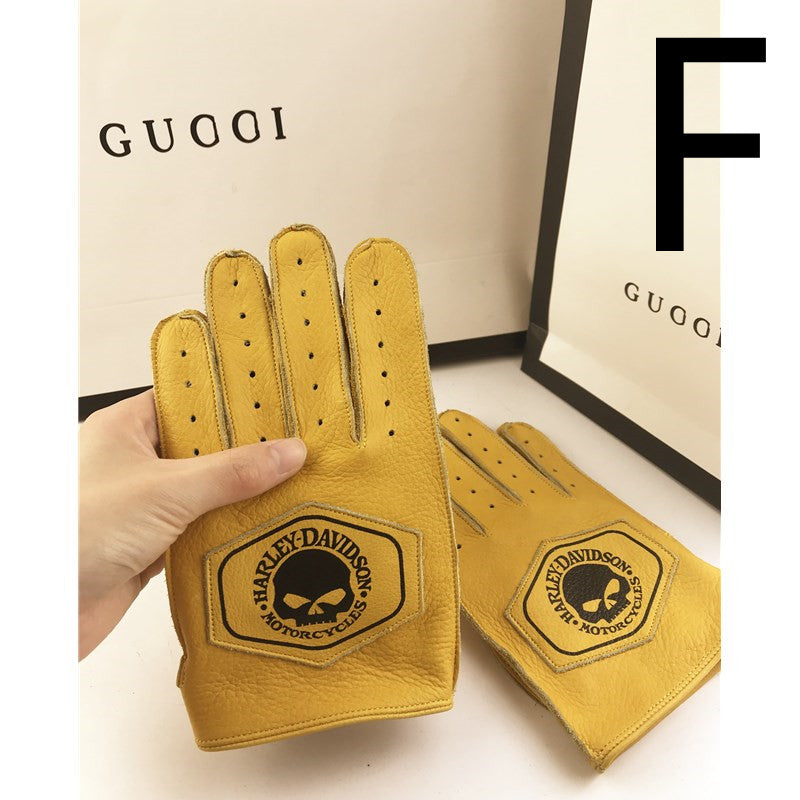 Real Cowhide Wear-resistant Cycling Fitness Breathable Gloves