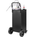 Fuel Caddy, 35 Gallon, Gas Storage Tank On 4 Wheels, With Manual Transfer Pump, Gasoline Diesel Fuel Container For Cars, Lawn Mowers, ATVs, Boats, More, Black