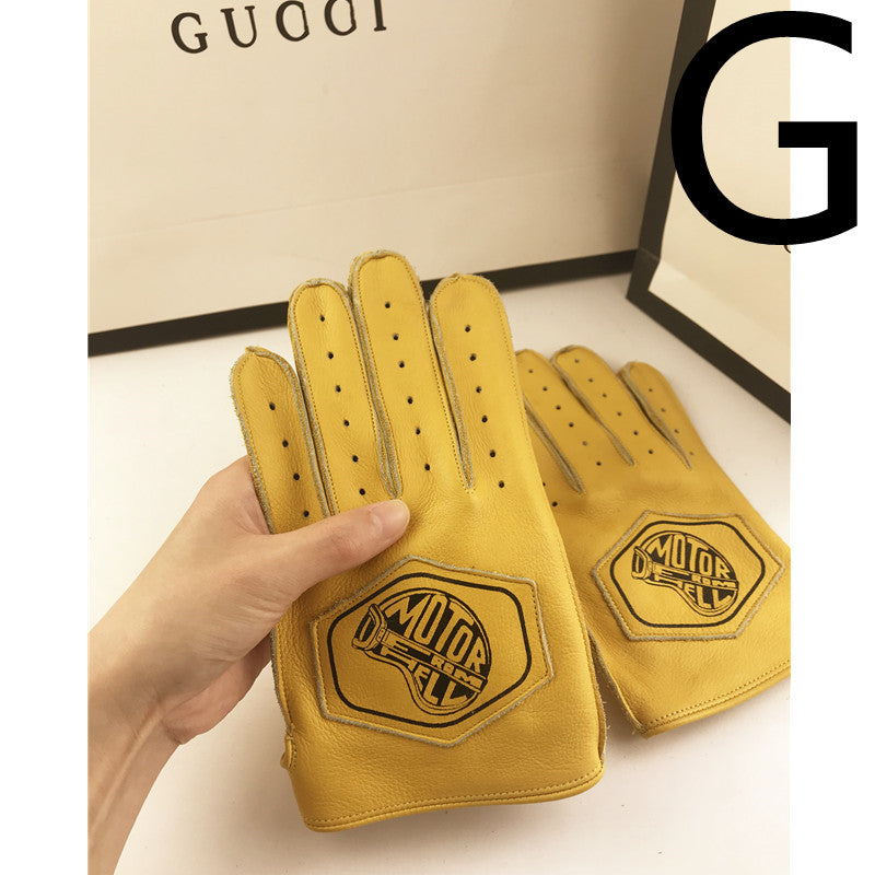 Real Cowhide Wear-resistant Cycling Fitness Breathable Gloves