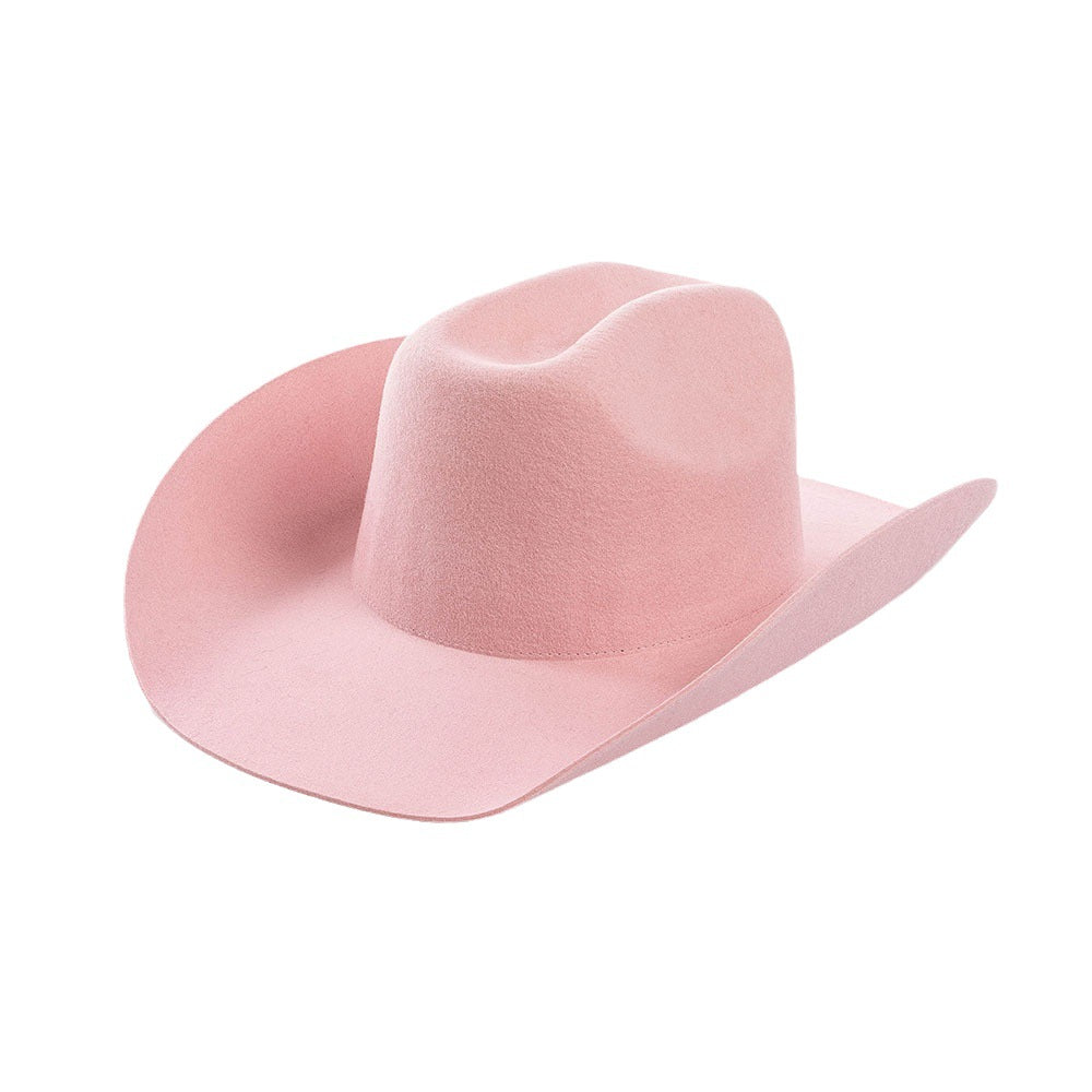Fashion Casual Curling Wool Felt Cowboy Hat
