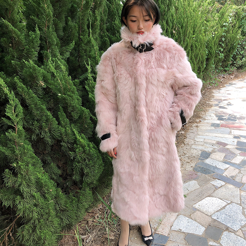 Loose And Thin Coat With Real Fur