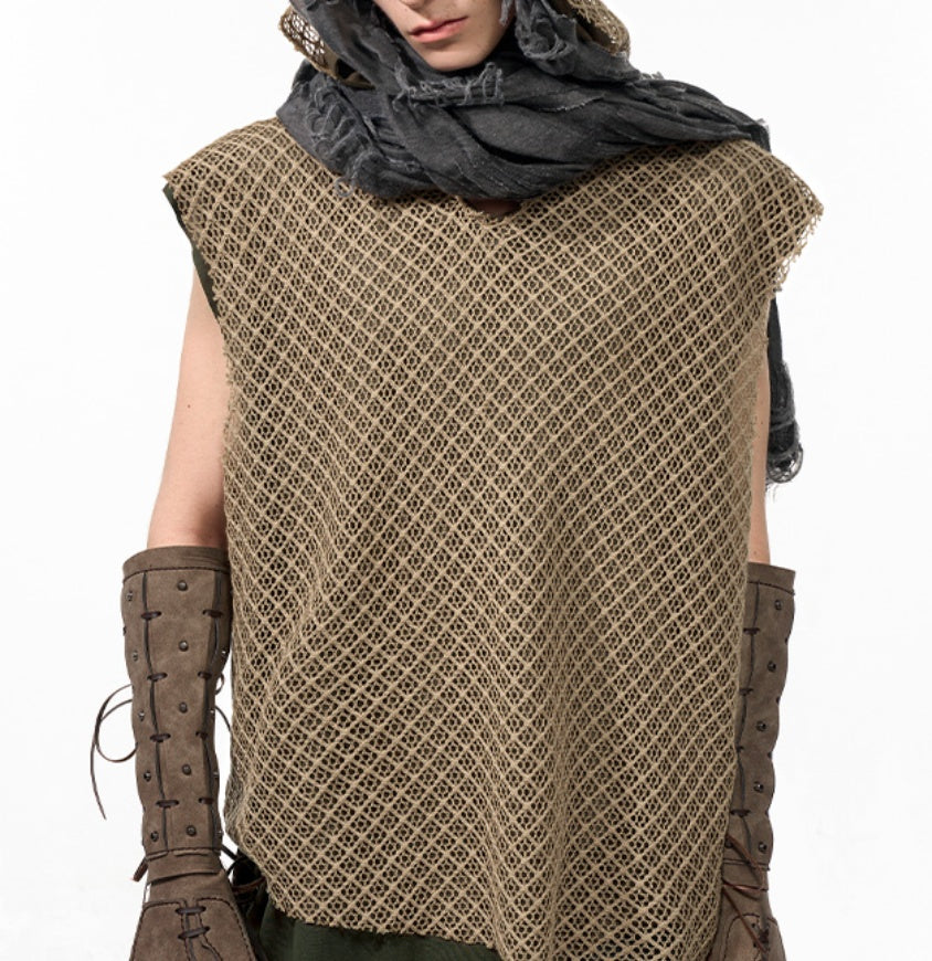 Niche Real Two Pieces Hooded Hollow Vest