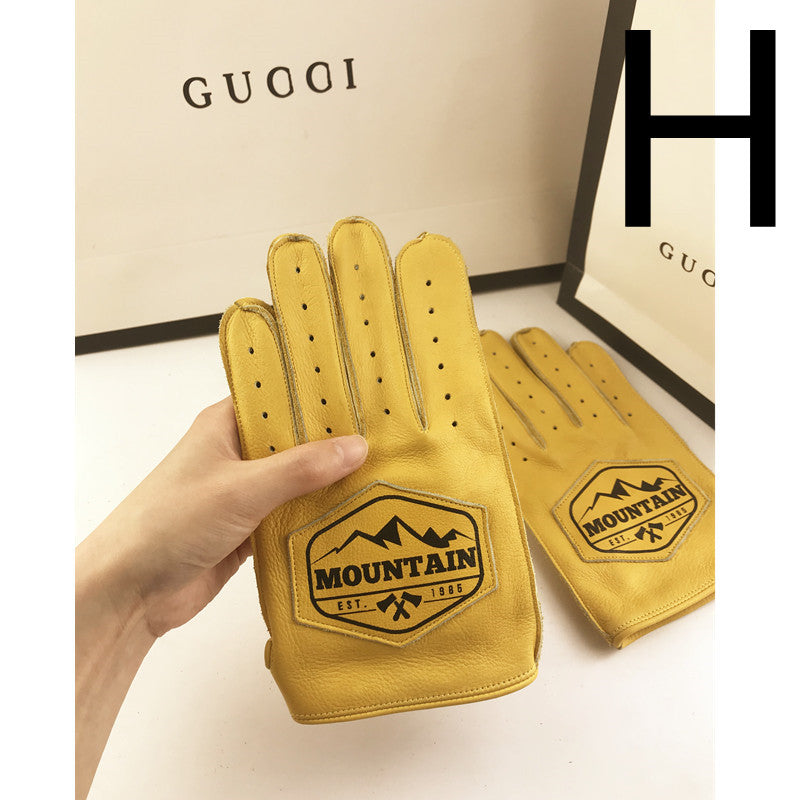 Real Cowhide Wear-resistant Cycling Fitness Breathable Gloves